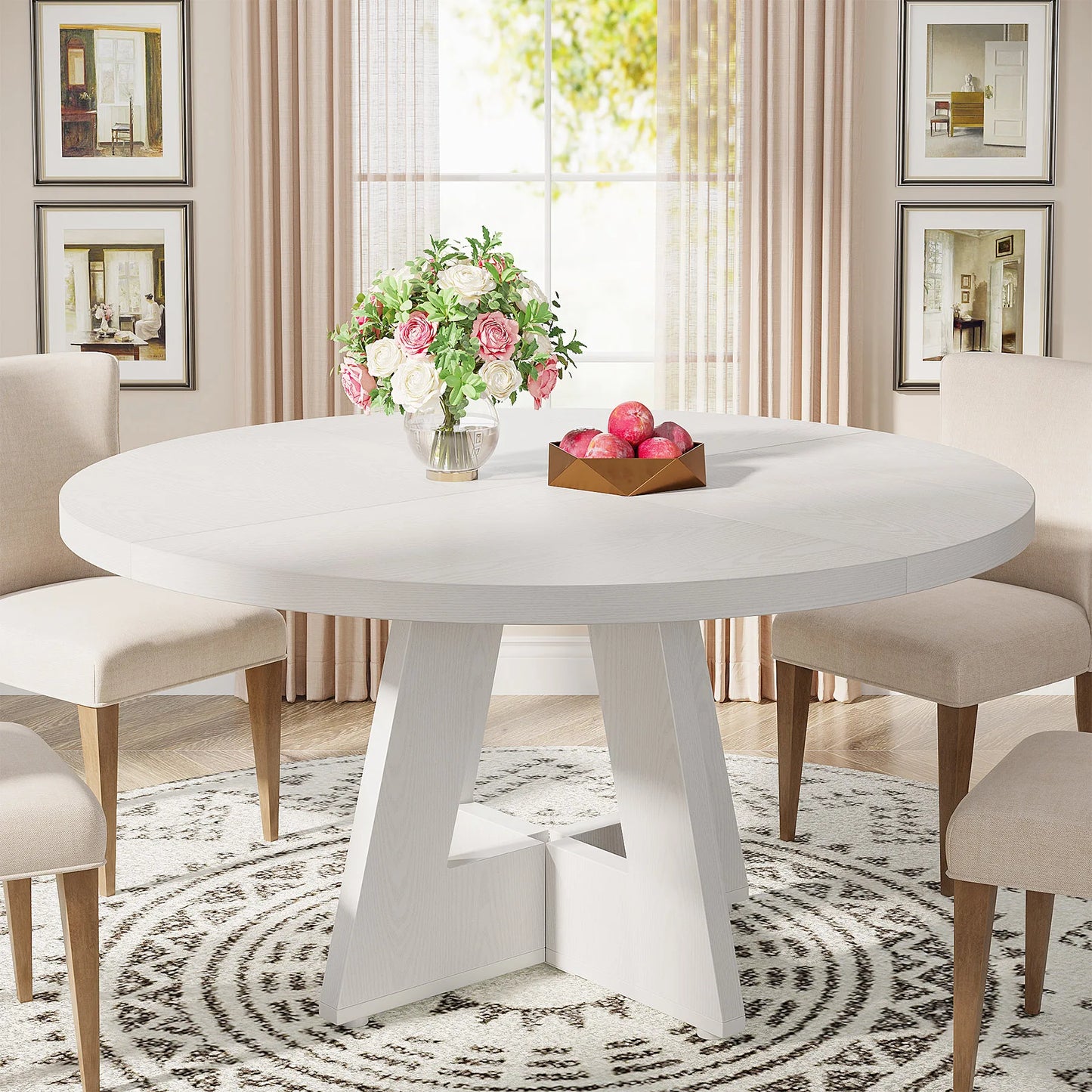 Tribesigns Modern Round Dining Table Farmhouse Kitchen