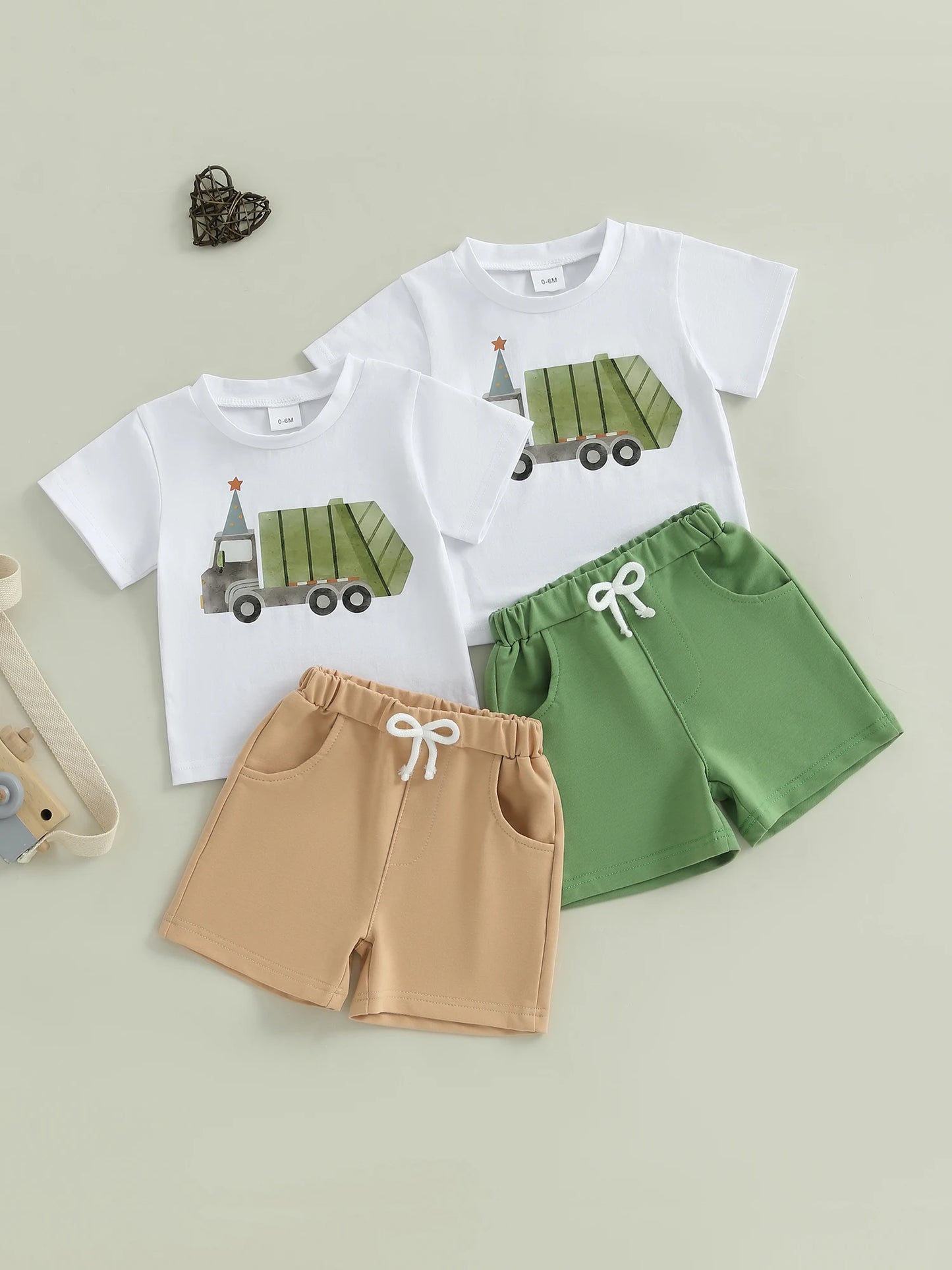 Emmababy Baby Boy Dinosaur Print 2 Piece Summer Outfit Set
