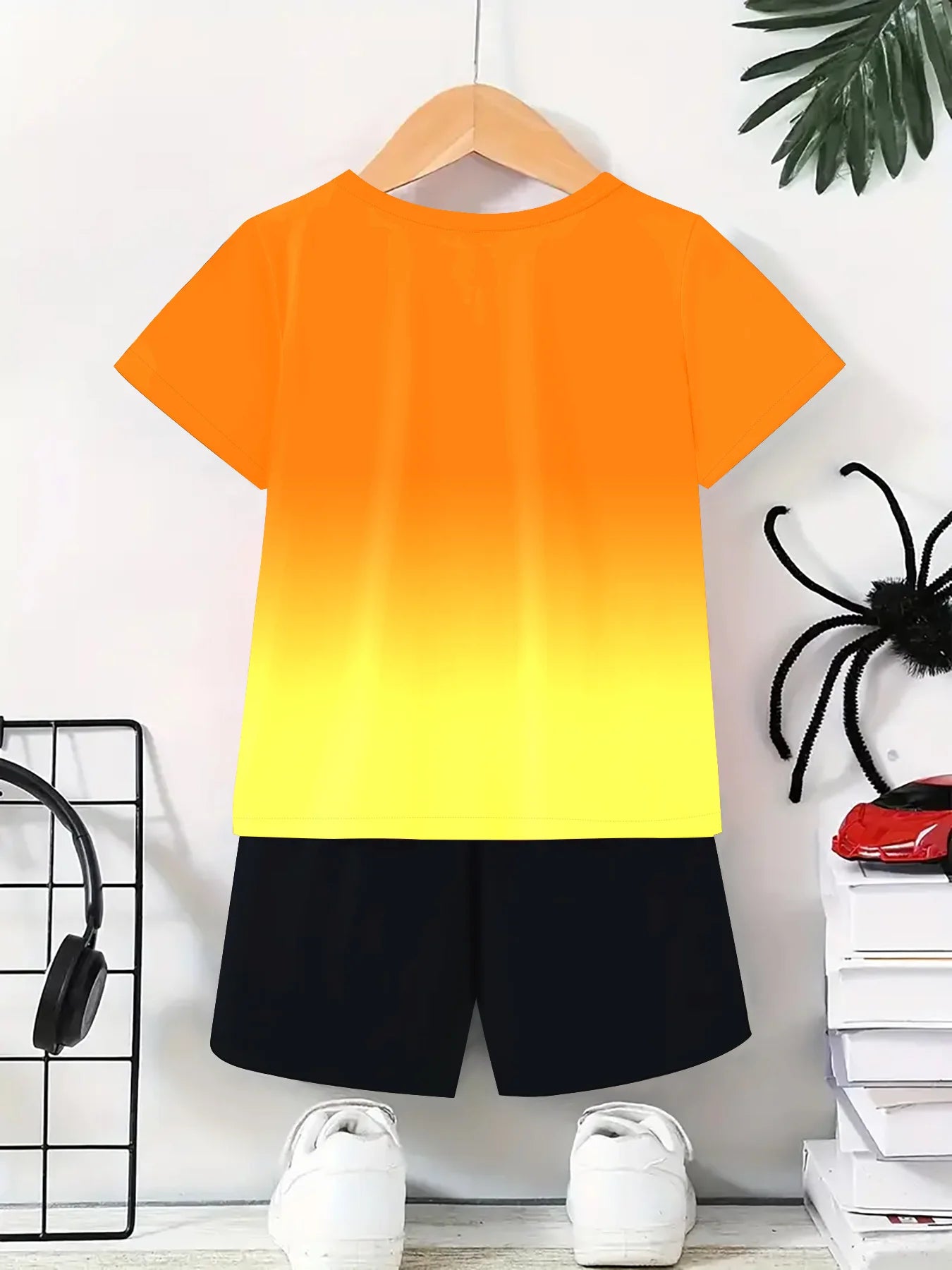 CN Jiangxi Boys Paris Print Polyester T Shirt And Shorts
