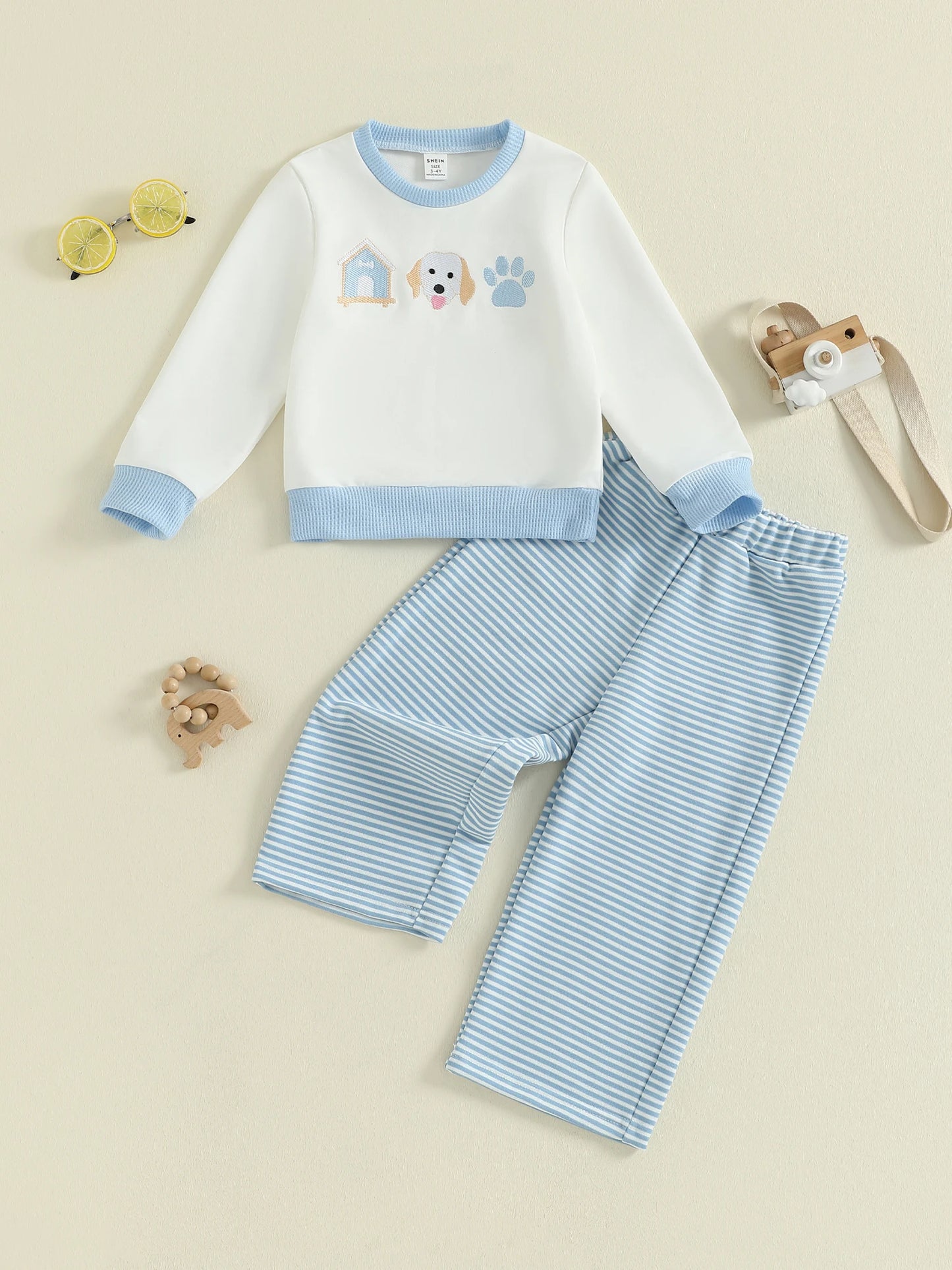 Emmababy Floral Hooded Jacket and Corduroy Pants Set