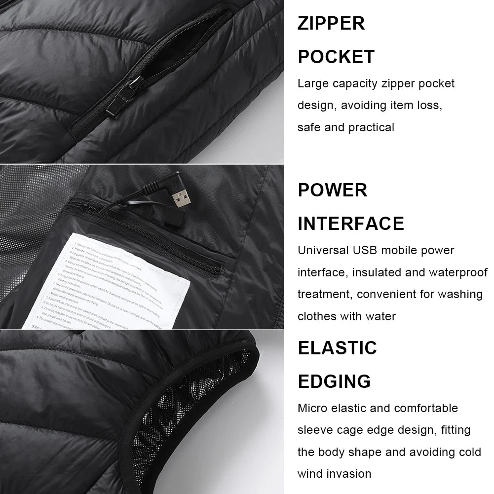 Kids Heated Jacket With USB Heating Zones For Winter Warmth