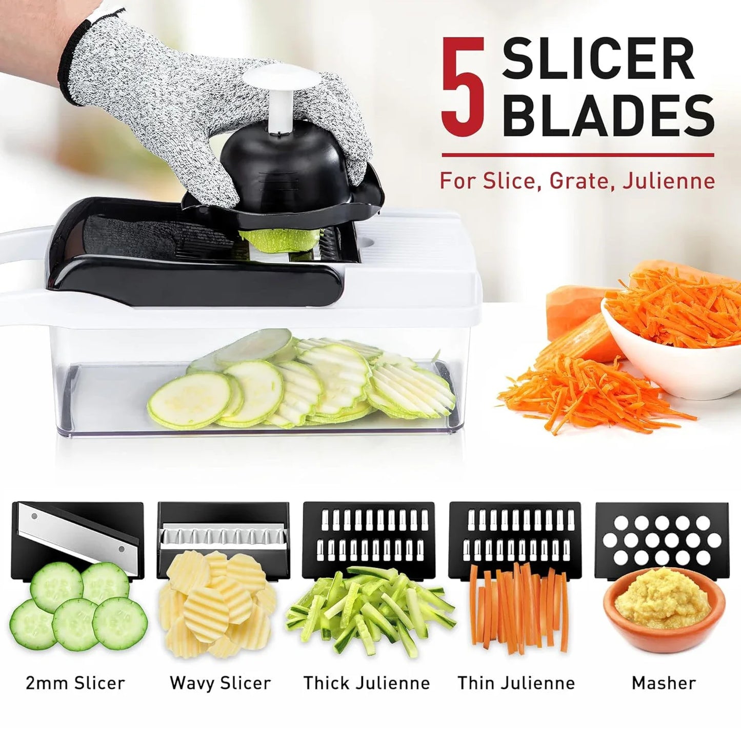Feature 25in1 Multifunction Vegetable Chopper And Slicer