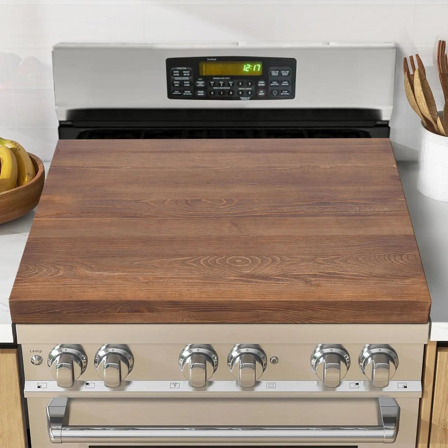 Noodle Board Stove Cover With Built In Handles Extra Thick Pine Wood Cutting Board For Gas And Electric Stoves