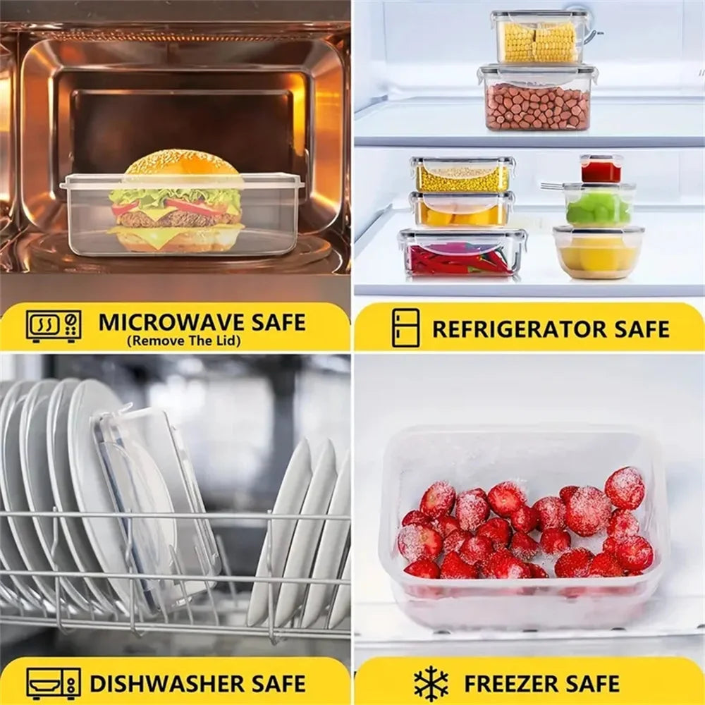 FDFD 24pcs Kitchen Storage Containers Set With Flip Lids