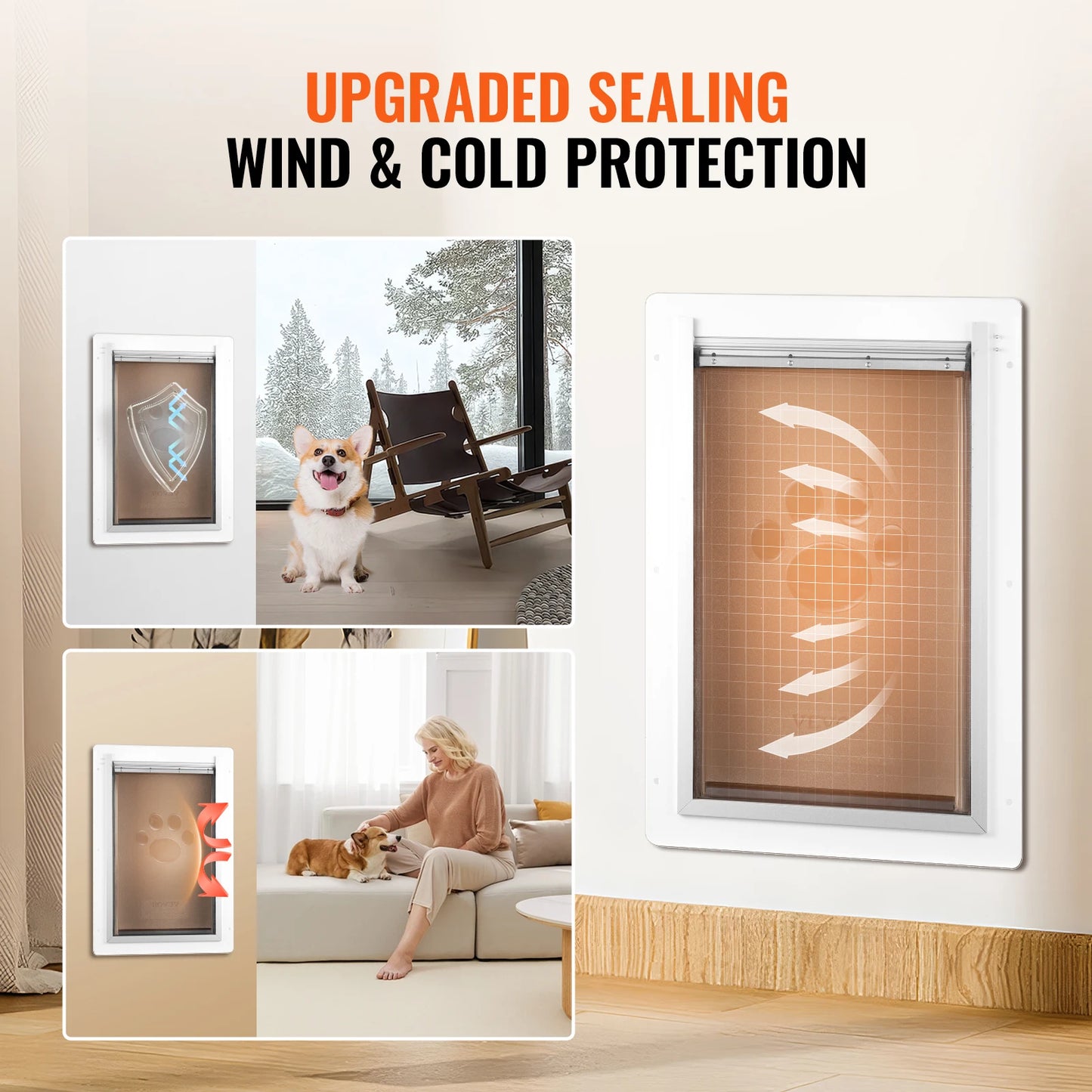 Weatherproof Metal Pet Door with Lock and Easy Installation
