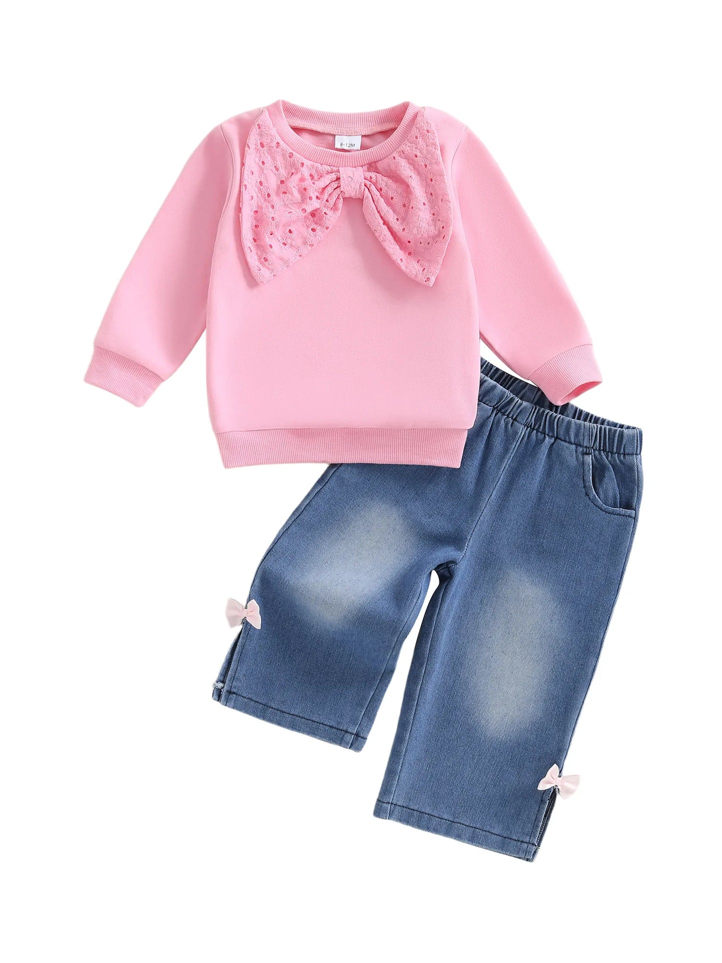 CN Guangdong Infant Cozy Winter Ensemble Bow Detail Set