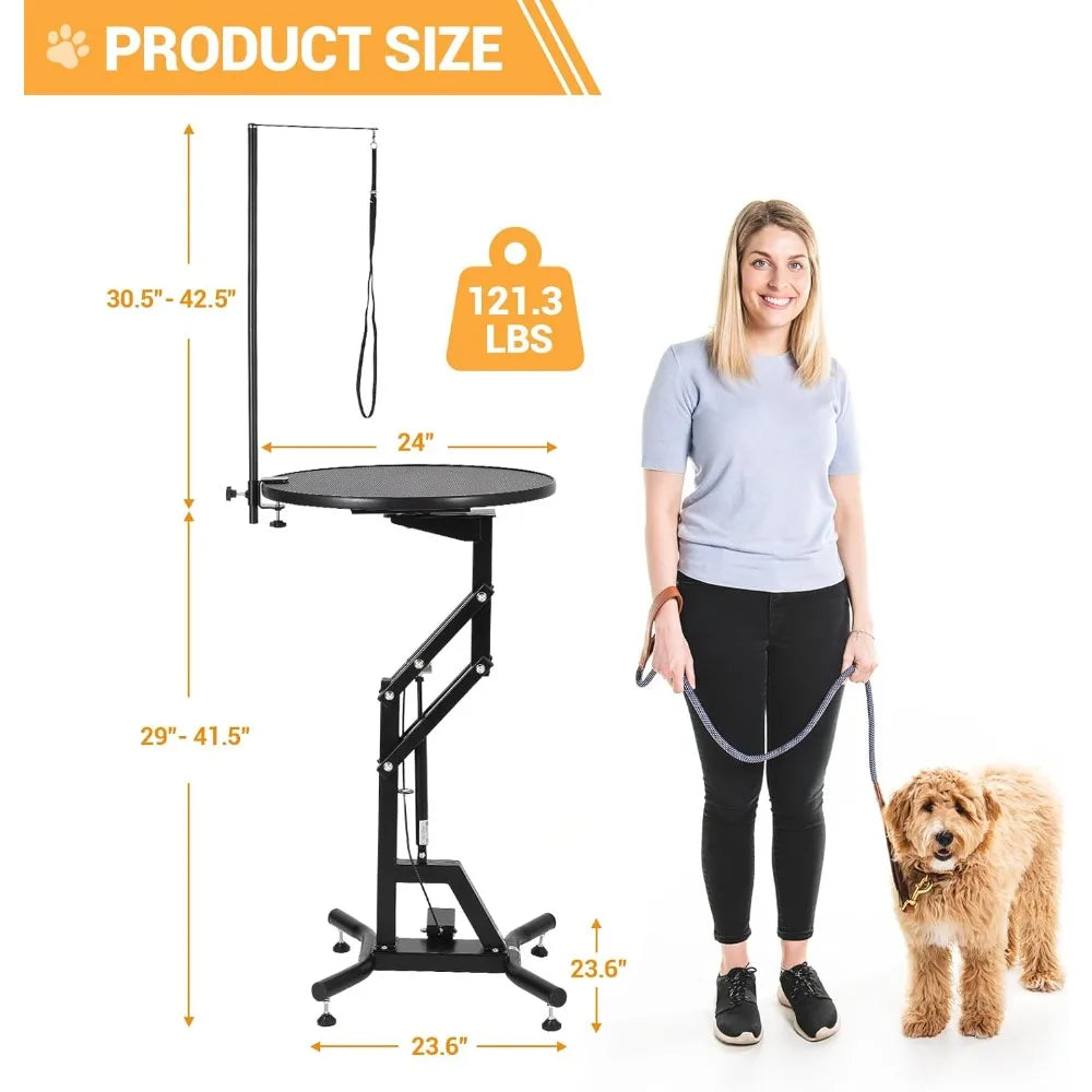 Hydraulic Lift Pet Grooming Table with 360 Degree Rotation