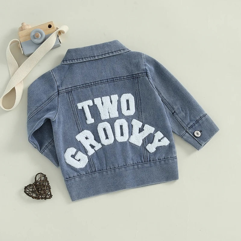 Pudcoco Kids Denim Jacket With Embroidered Patchwork Detail