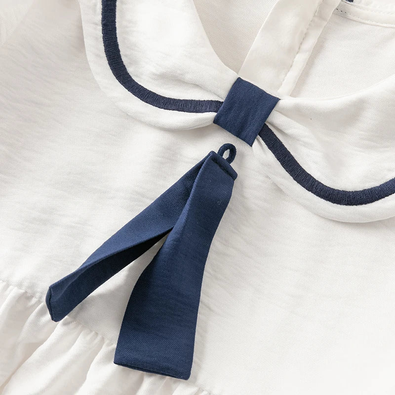 Dave Bella Girls Dress Short Sleeve Ribbon Knee Length