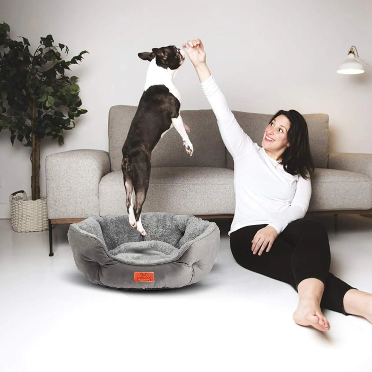 Corduroy Pet Bed Soft Washable Non Slip Base for Pets