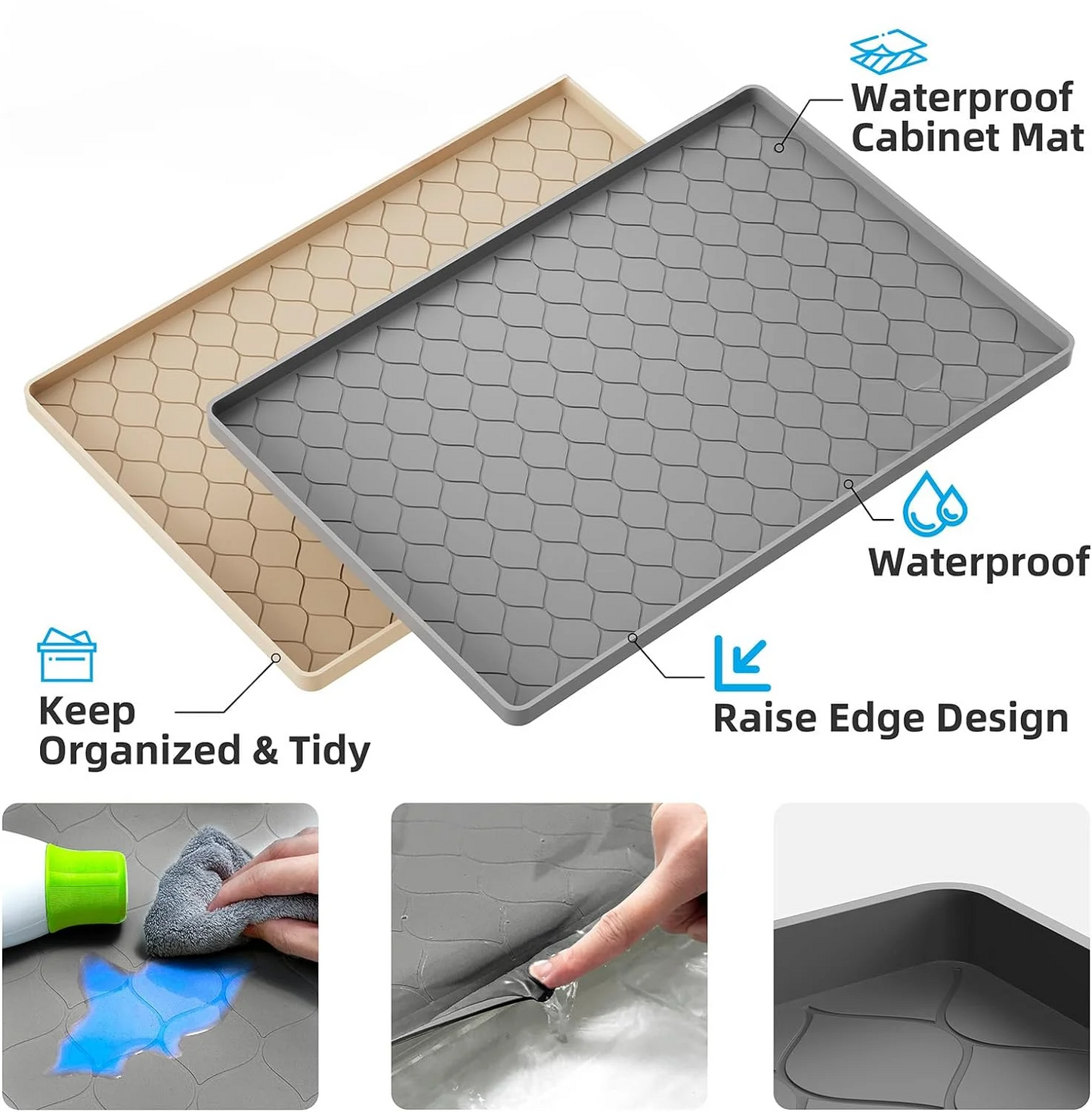 Hign-concerned Waterproof Silicone Under Sink Mat Liner