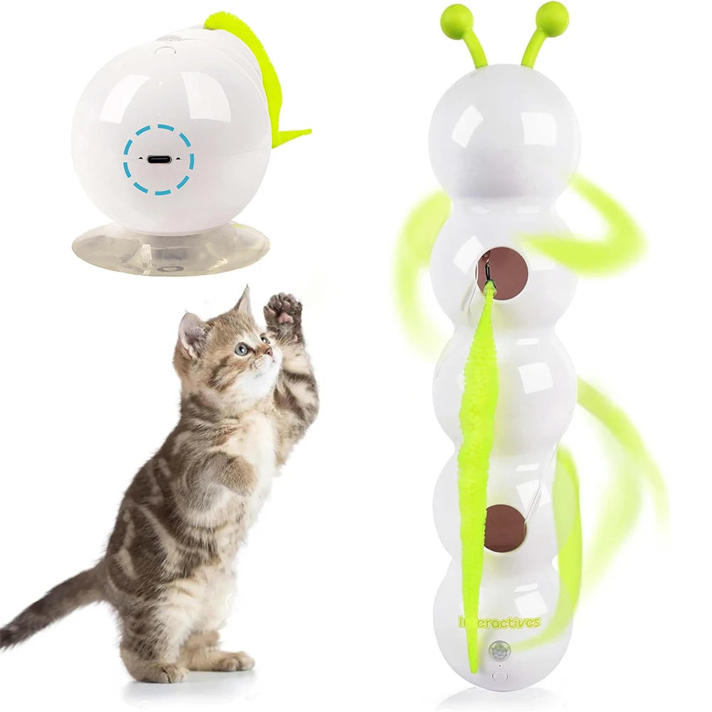 JOCESTYLECN Caterpillar Interactive Cat Toy Wack A Worm