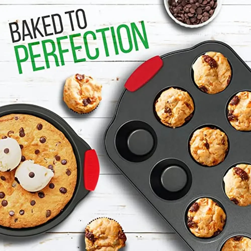 Non-Stick Cookware Set with Silicone Handles for Universal Cooking