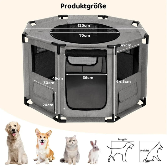 Dog Playpen Portable Water Resistant Indoor Outdoor Kennel