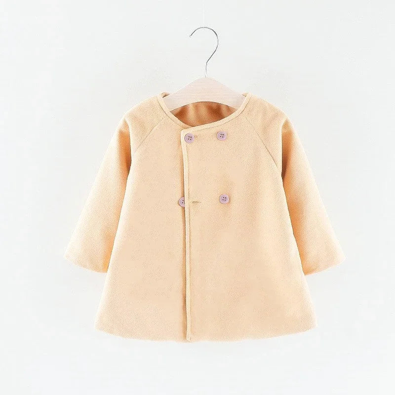 Korean Style Baby Girls Coat With Long Sleeve Outerwear