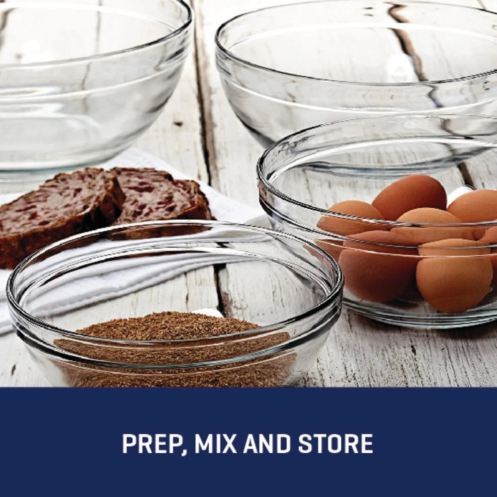 DUTRIEUX Glass Mixing Bowl Set Nesting Design Oven Safe