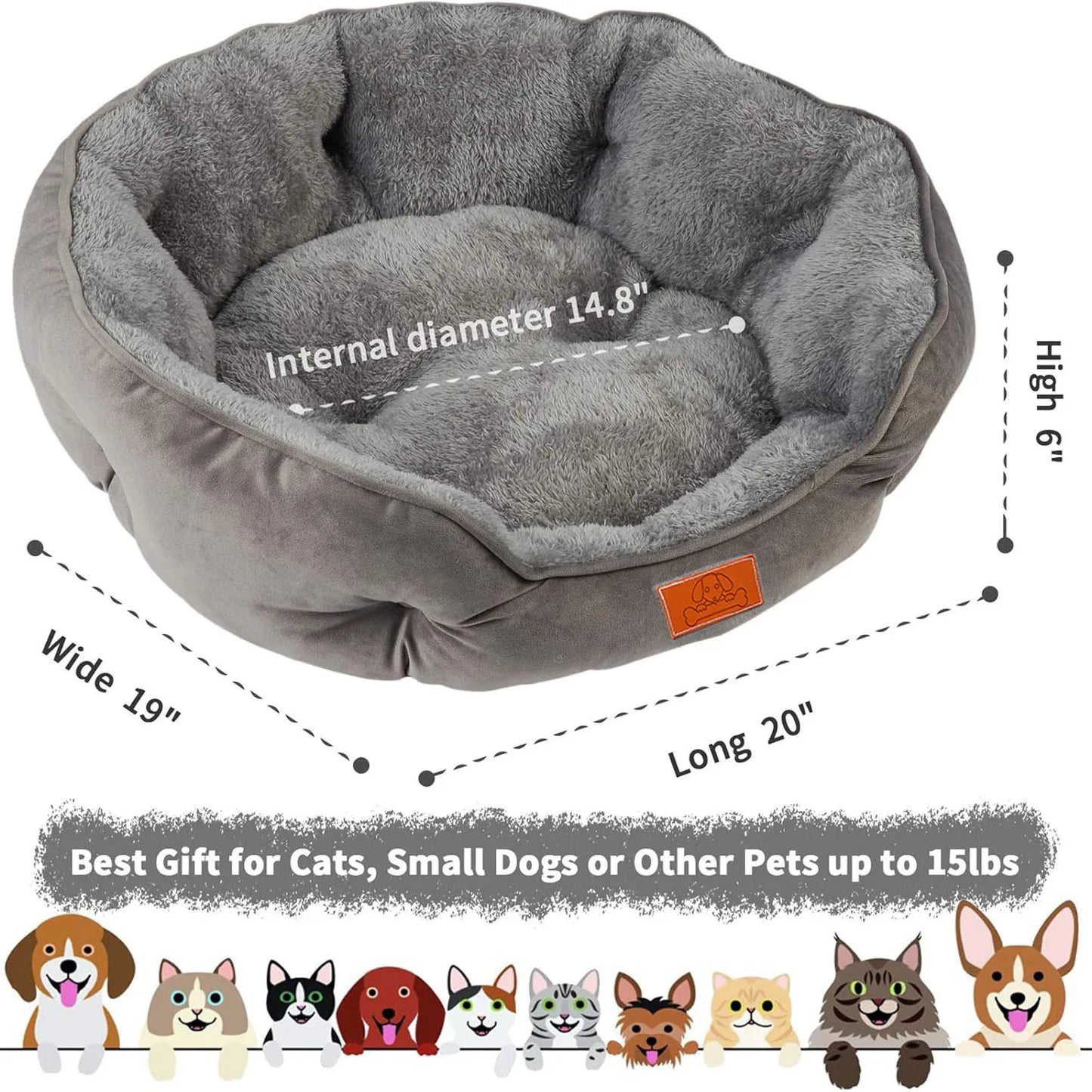 Corduroy Pet Bed Soft Washable Non Slip Base for Pets