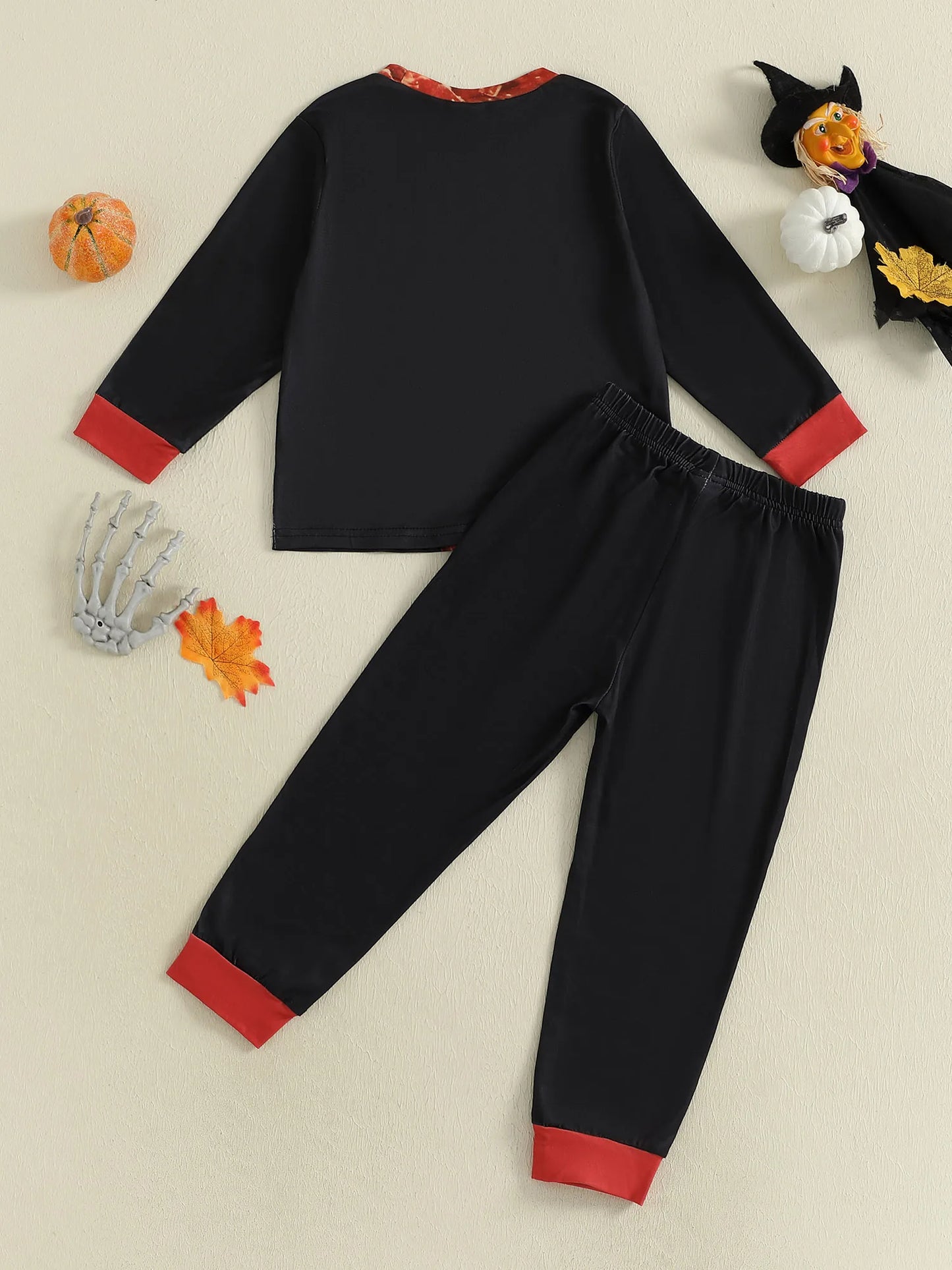 Emmababy Kids Skeleton Print Halloween Piece Costume Set