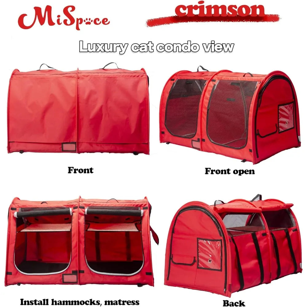 Mispace Portable Twin Compartment Cat Cage Condo