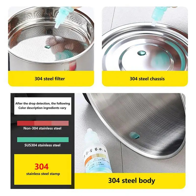 Grease Filter Pot With Lid Oil Storage Tray For Kitchen