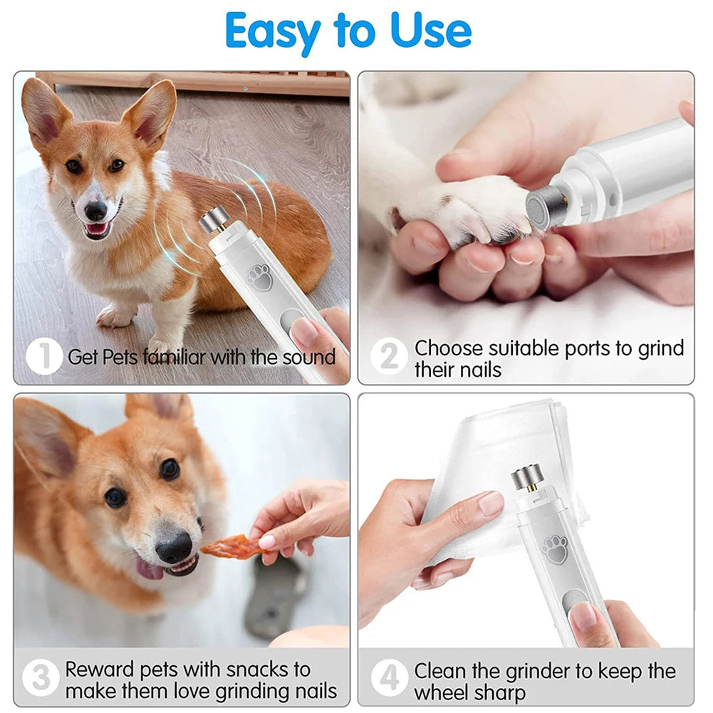 Electric Pet Nail Grinder Low Noise USB Rechargeable Clipper