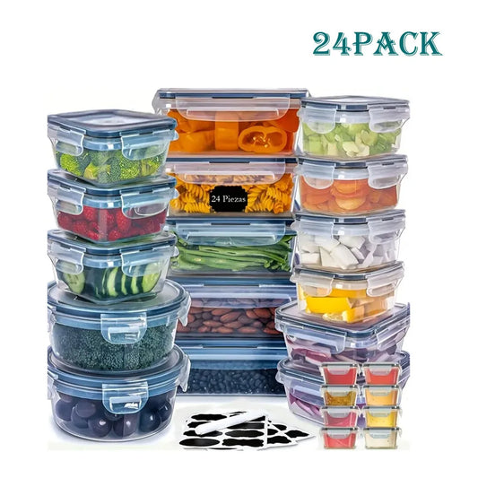 FDFD 24pcs Kitchen Storage Containers Set With Flip Lids