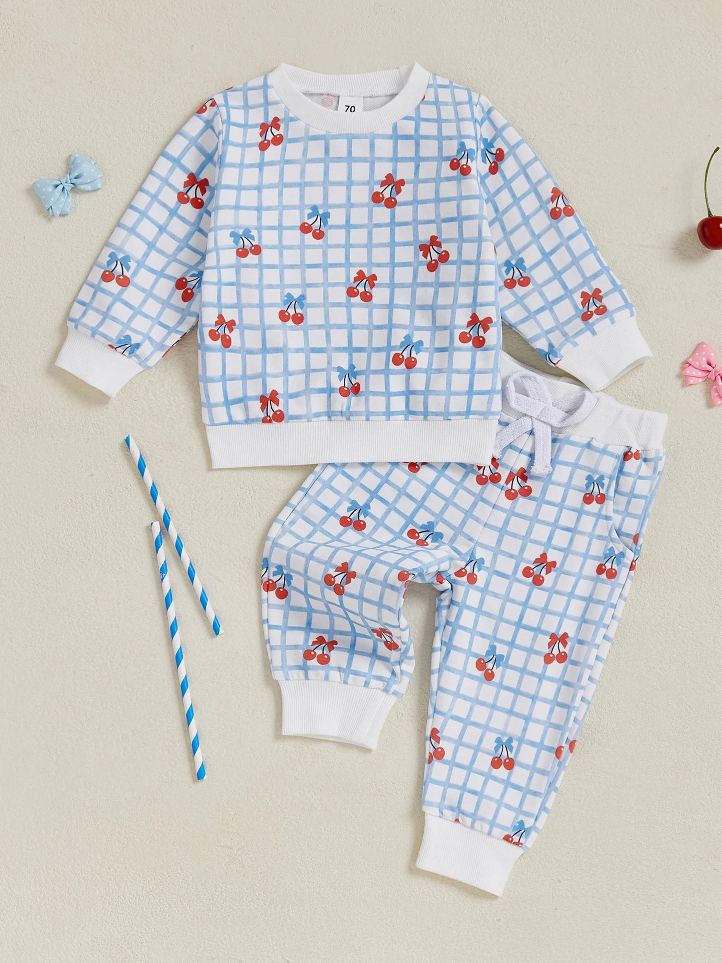 Autumn Baby 2 Piece Knit Set With Bowknot Suspender Skirt