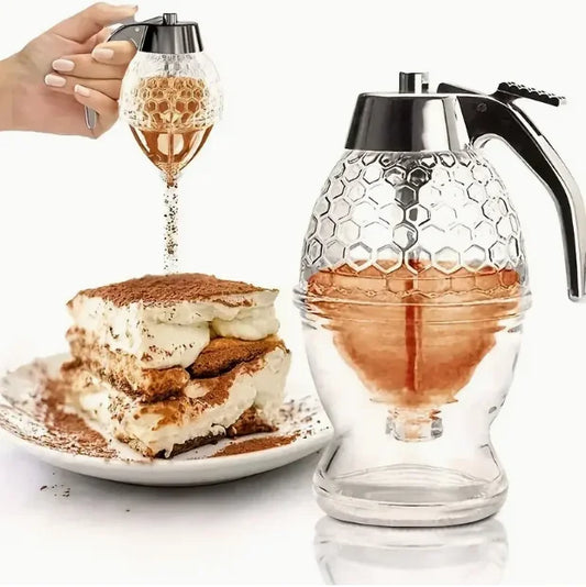 Reusable Honey Dispenser for Syrup and Seasonings with Ecofriendly ConstructionMaterials