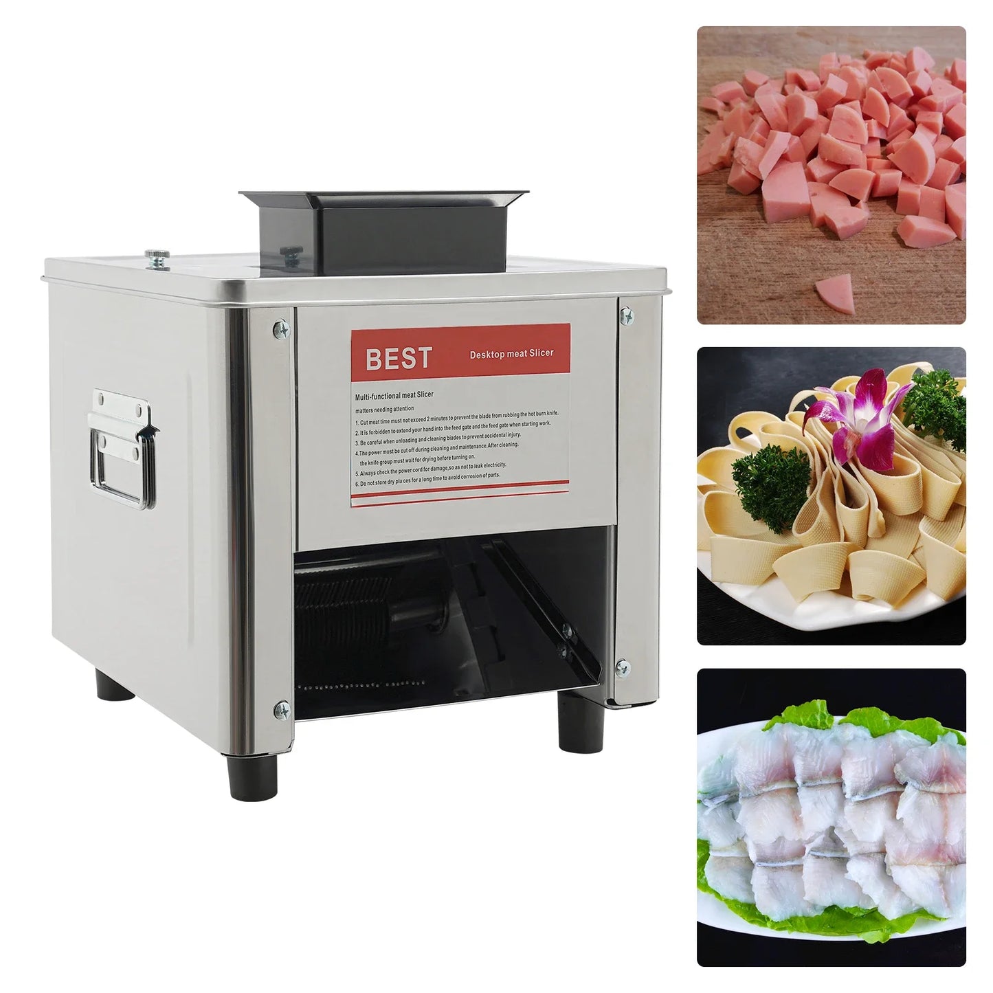 850W Electric Meat Cutter Slicer Stainless Steel 110V