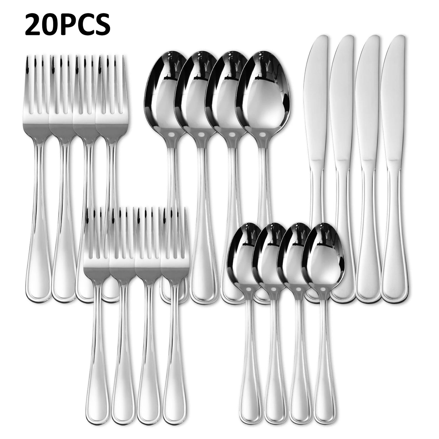 Dinnerware Stainless Steel Flatware Set For Four