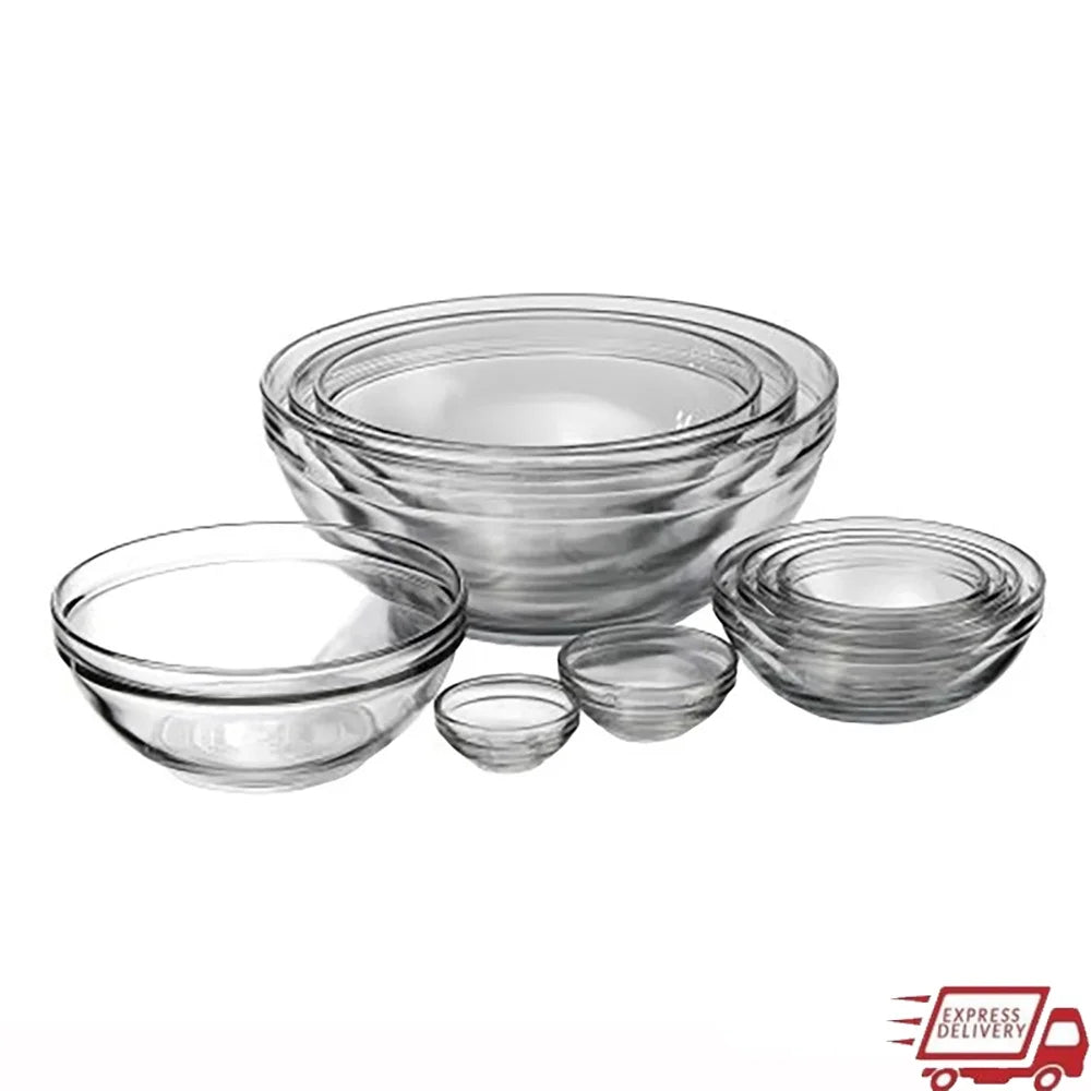 DUTRIEUX Glass Mixing Bowl Set Nesting Design Oven Safe