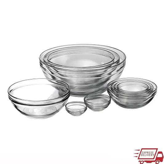 DUTRIEUX Glass Mixing Bowl Set Nesting Design Oven Safe