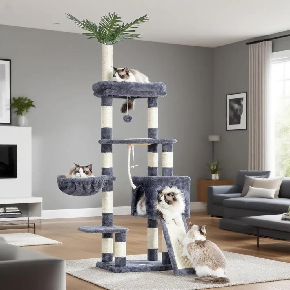 Tibet Cat Tree Tower For Indoor Cats With Plush Perches
