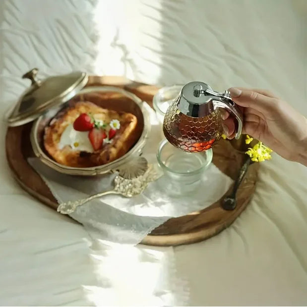 Reusable Honey Dispenser for Syrup and Seasonings with Ecofriendly ConstructionMaterials