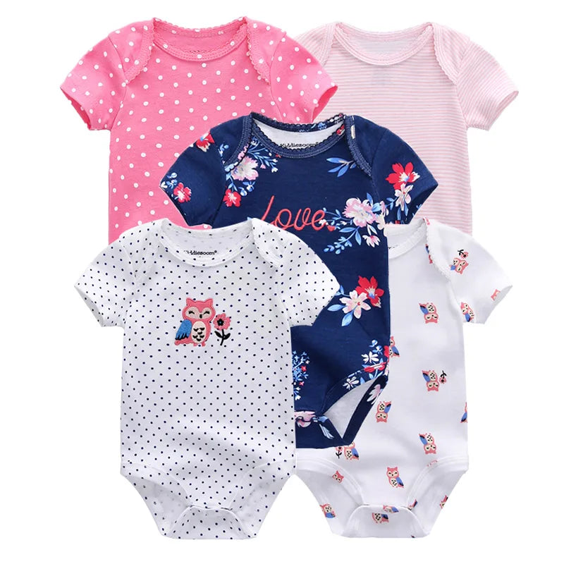 Kiddiezoom Cartoon Baby Bodysuits 100 Percent Cotton