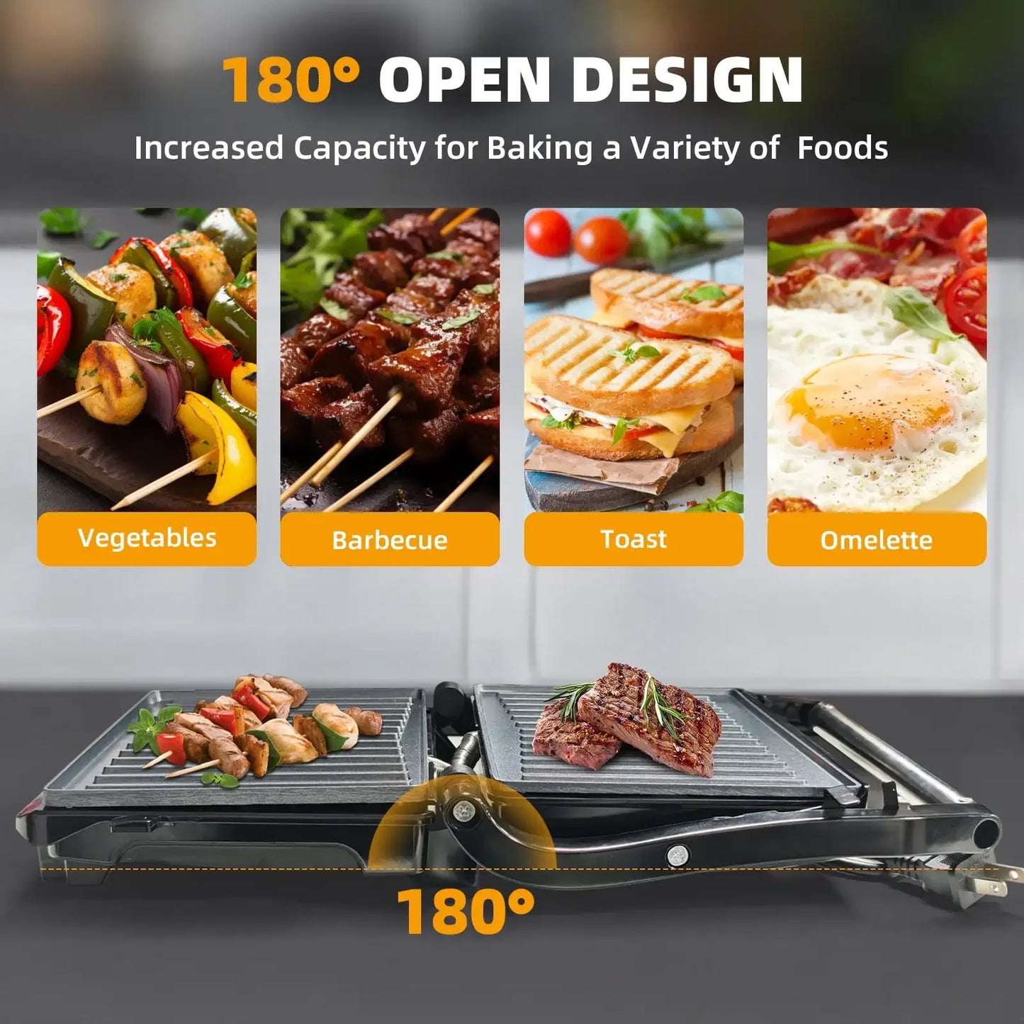 SZRSTTH Panini Press Grill Nonstick Plates Indoor Electric