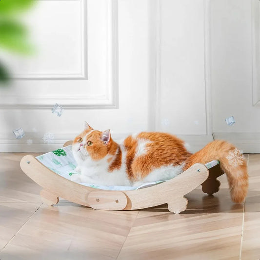 Cat Cooling Mat Elevated Hammock for Comfortable Pet Relaxation