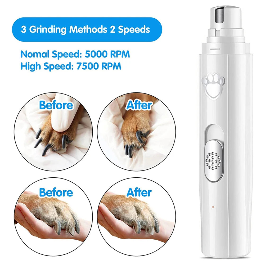 Electric Pet Nail Grinder Low Noise USB Rechargeable Clipper