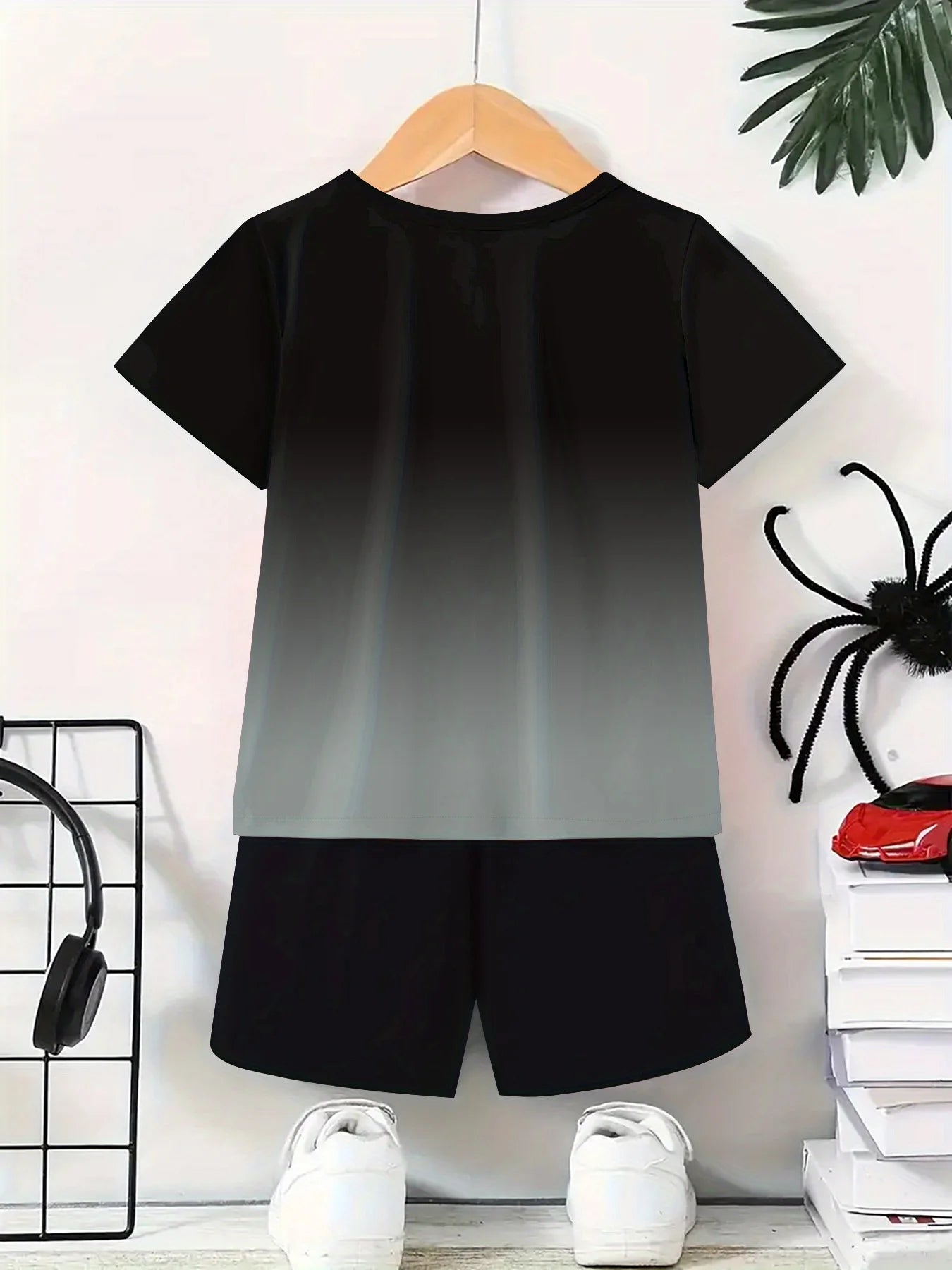 CN Jiangxi Boys Paris Print Polyester T Shirt And Shorts