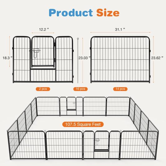 Heavy Duty Metal Dog Playpen for Indoor and Outdoor Use