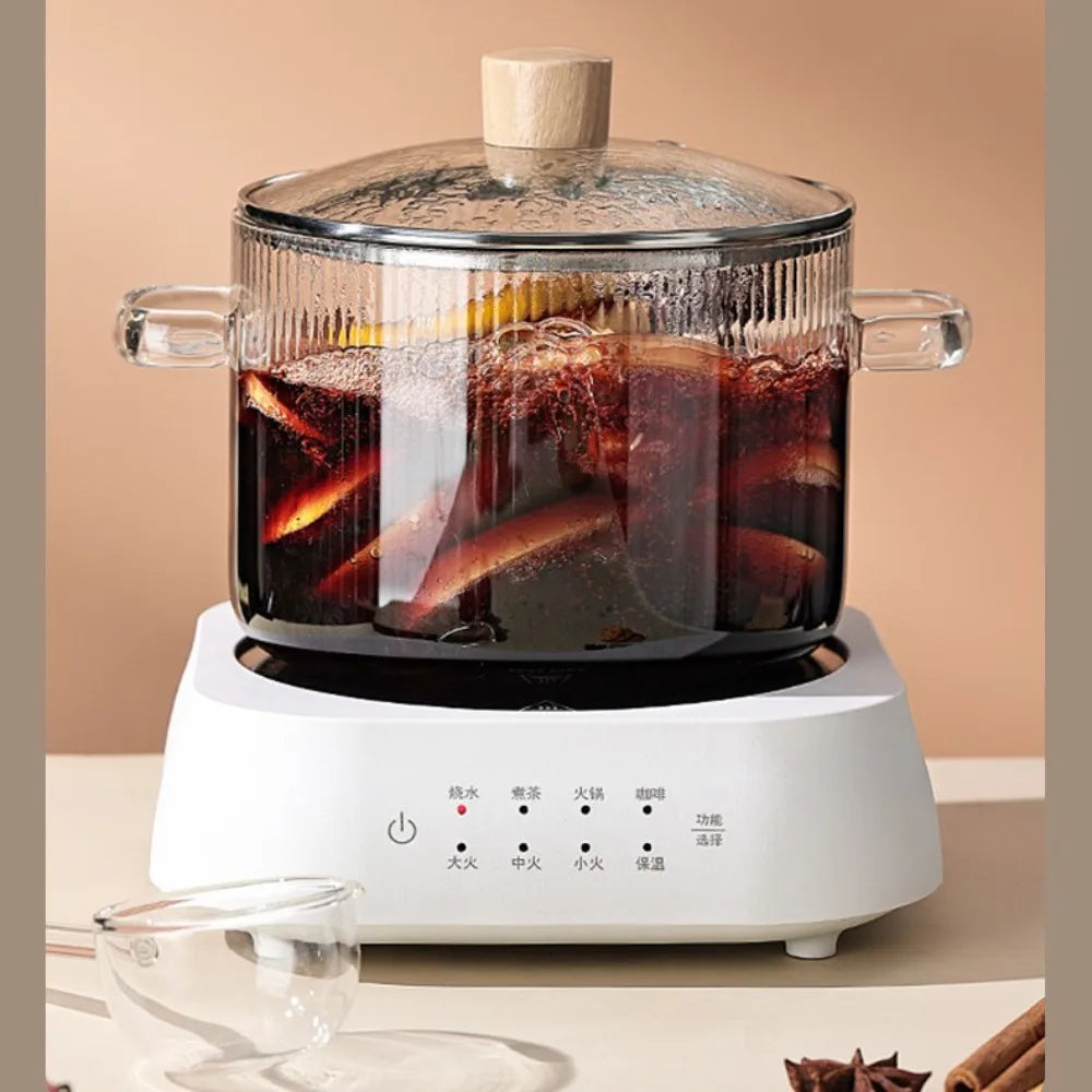 Glass Saucepan With Double Handles Heat Resistant Pot