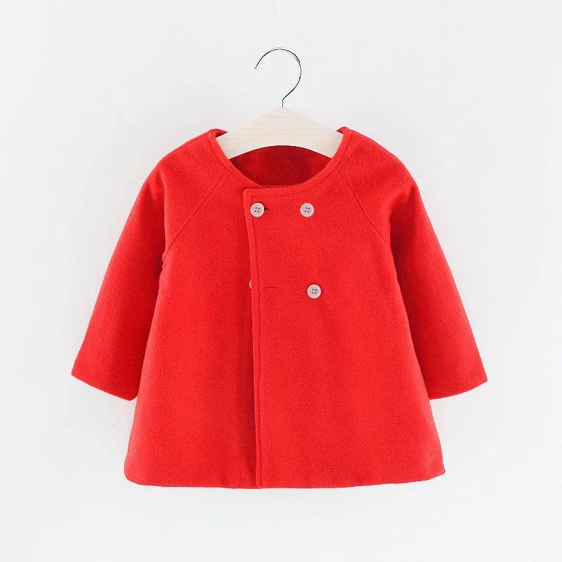 Korean Style Baby Girls Coat With Long Sleeve Outerwear