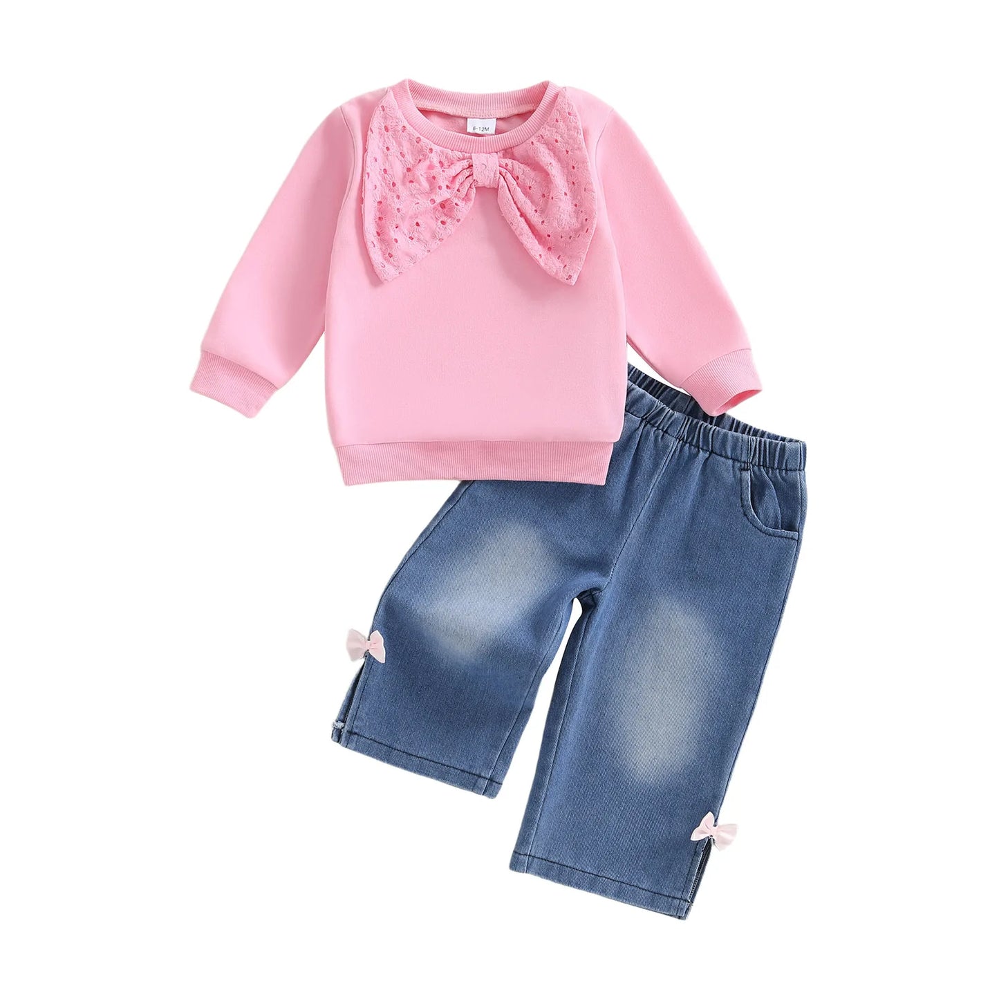 CN Guangdong Infant Cozy Winter Ensemble Bow Detail Set