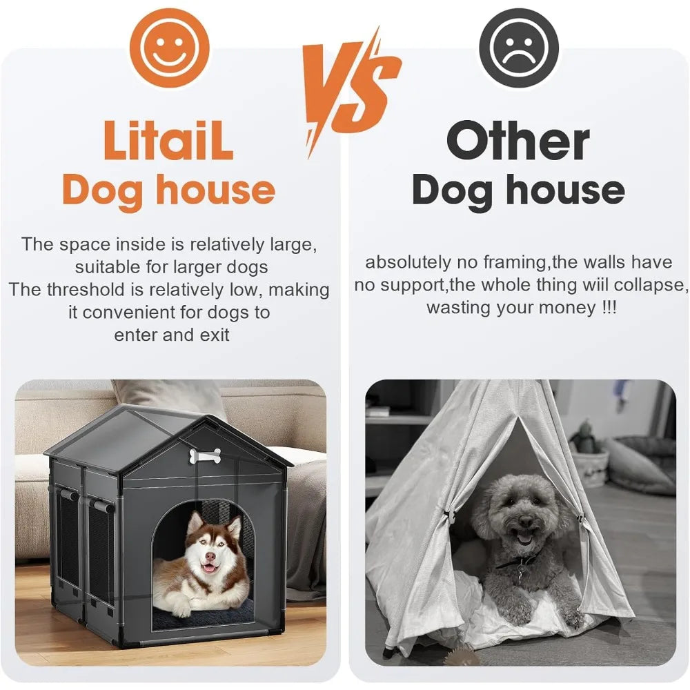 Indoor Dog House With Frame Waterproof Pet Bed For Dogs