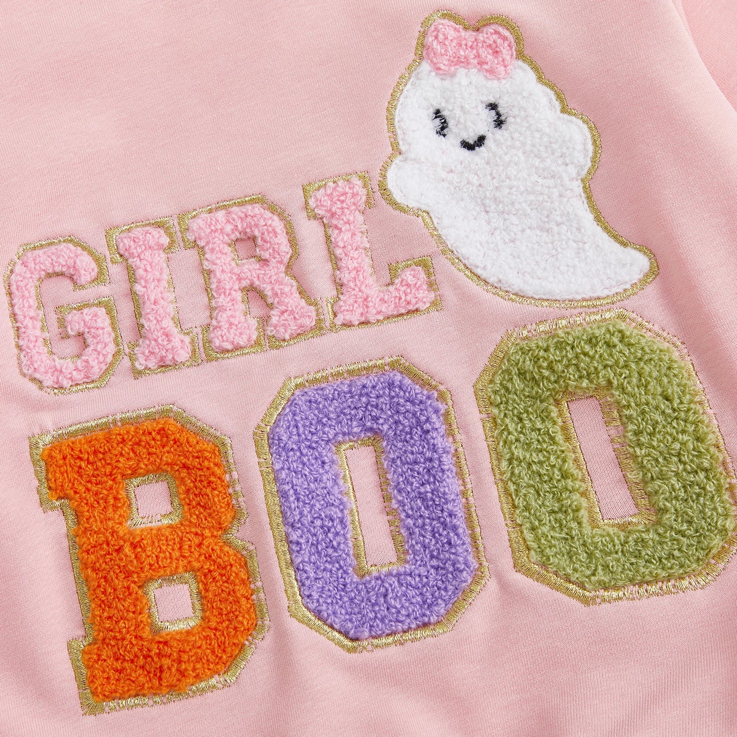 Girls Halloween Ghost Embroidery Tulle Skirt Outfit Set