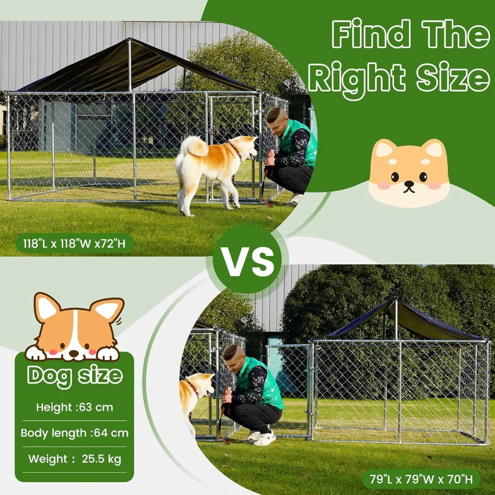 Heavy Duty Outdoor Dog Kennel with Secure Locking System