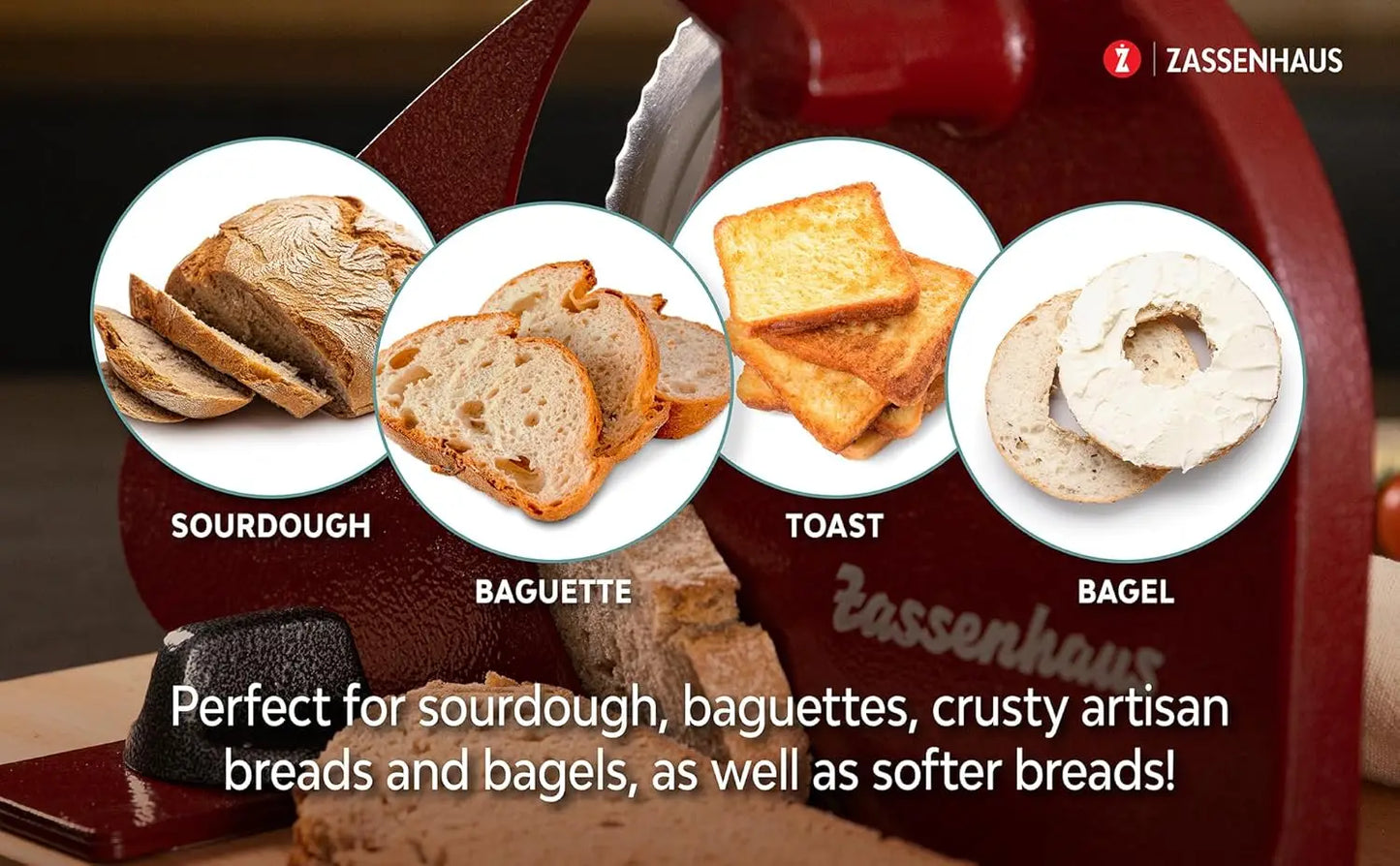 XMSJ Manual Bread Slicer Hand Crank for Home Durable Aluminum