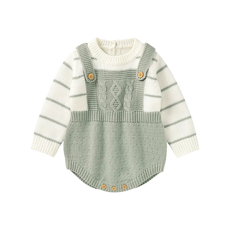 Unisex Baby Bodysuits Knitted Long Sleeve Onesie Newborn