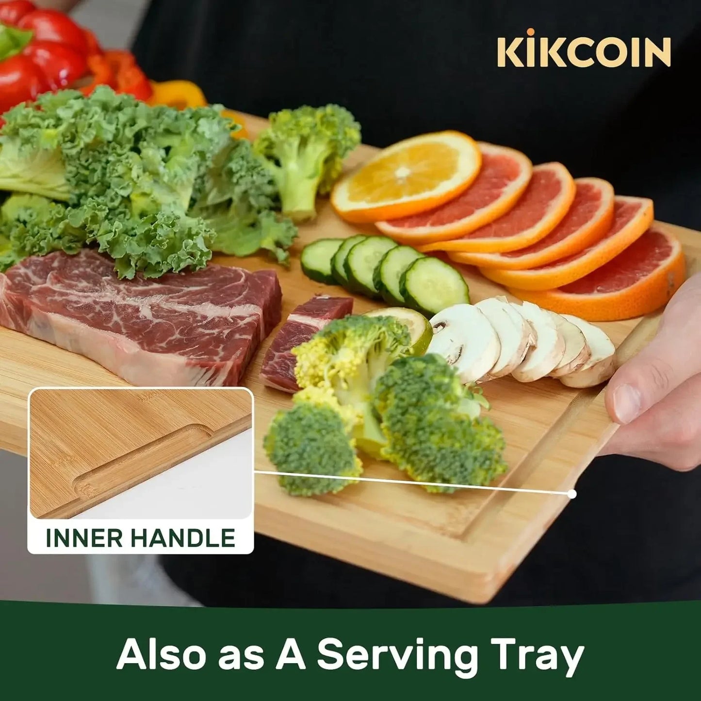 Premium Bamboo Cutting Board With Juice Groove For Meat