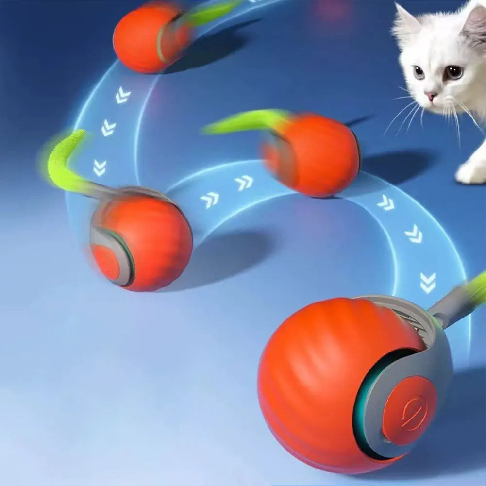 Automatic Moving Cat Toy Ball With USB Rechargeable Smart Features